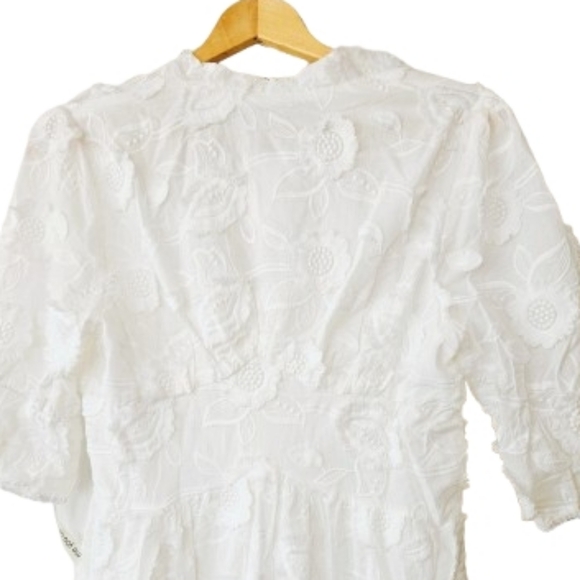 Vita Grace Sierra Embroidered Cotton Summer Day Dress White - Picture 7 of 16